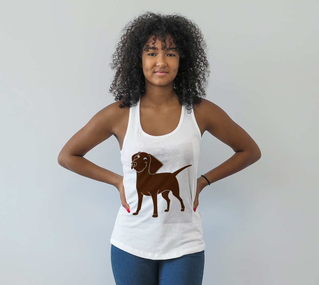 Labrador Retriever chocolate cartoon racerback tank top preview #1
