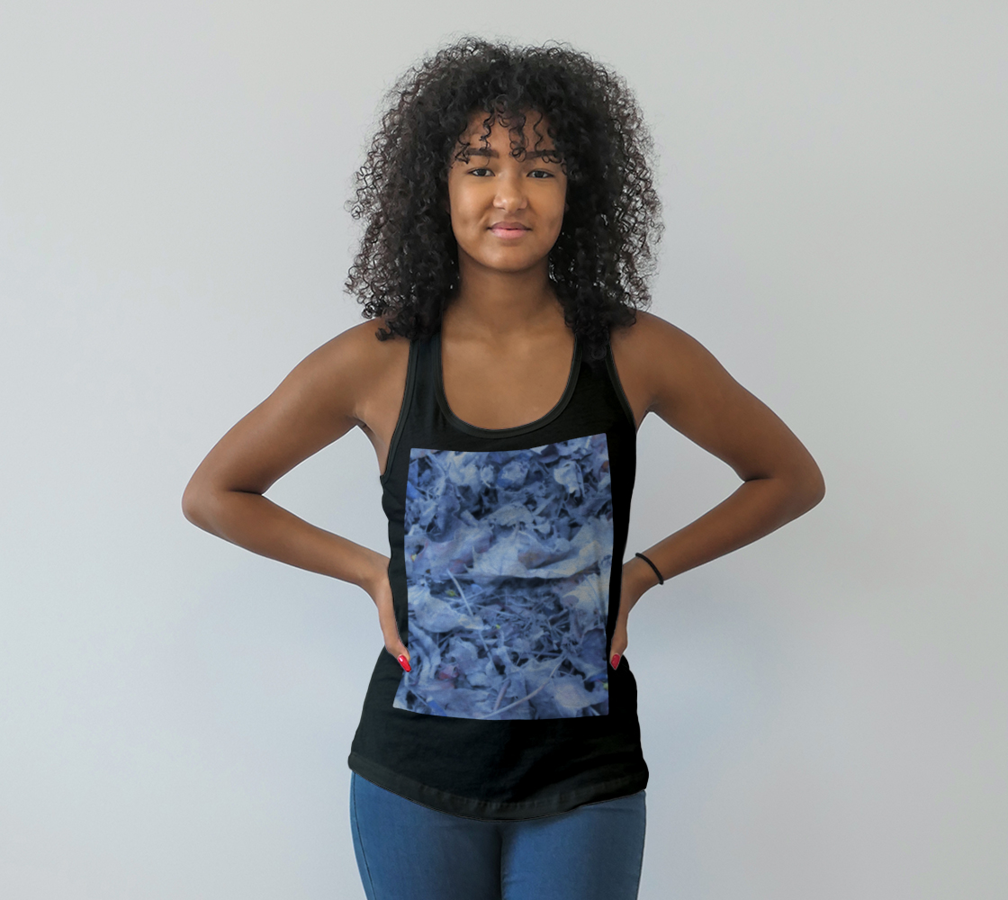 DTG Racerback Tank Top Dried Leaves Blue Tint preview
