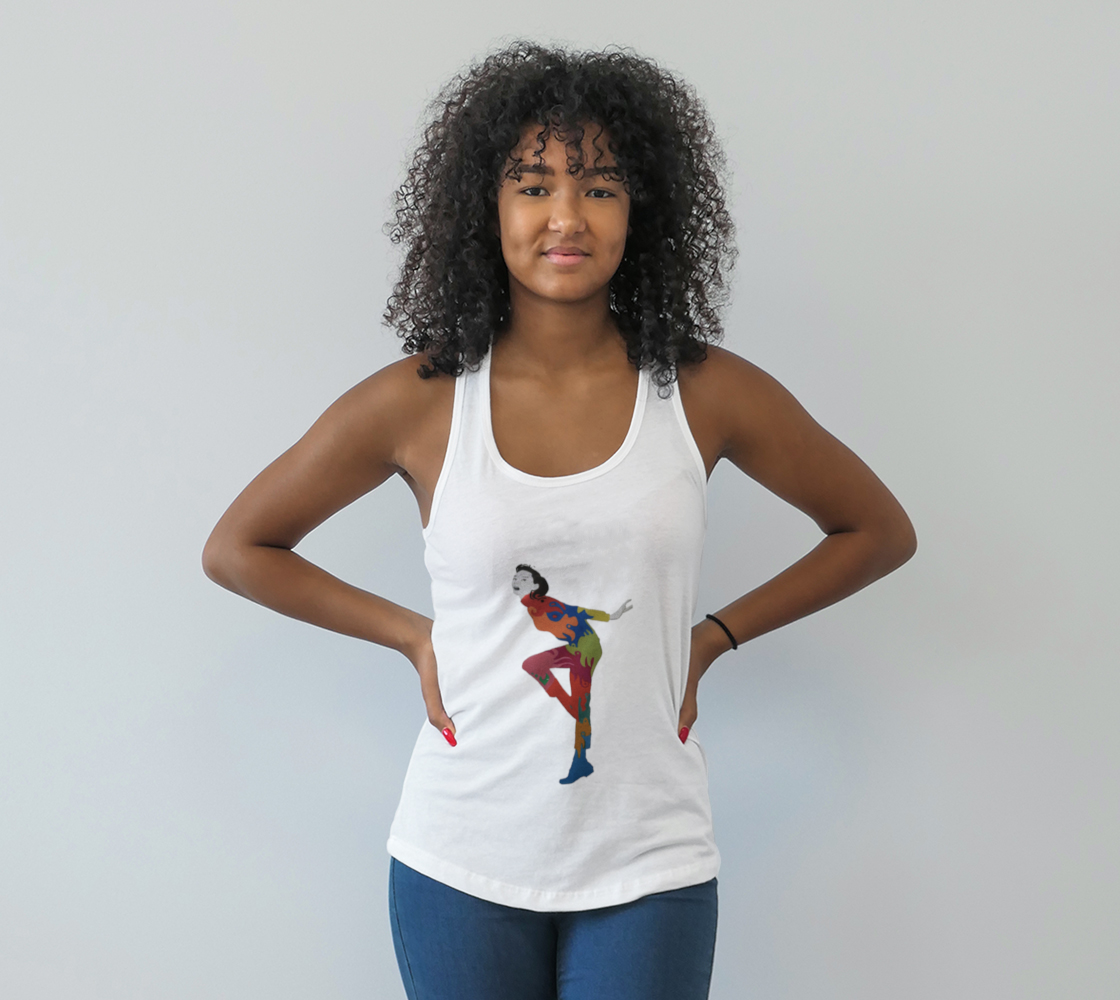 Audrey Hepburn Swirl Color Raceback Tank Top preview #1
