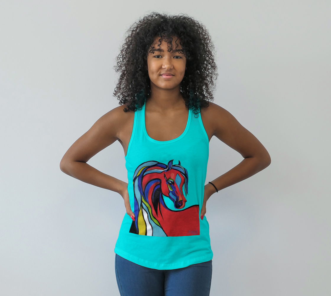 A Colorful Horse Racerback Tank Top preview