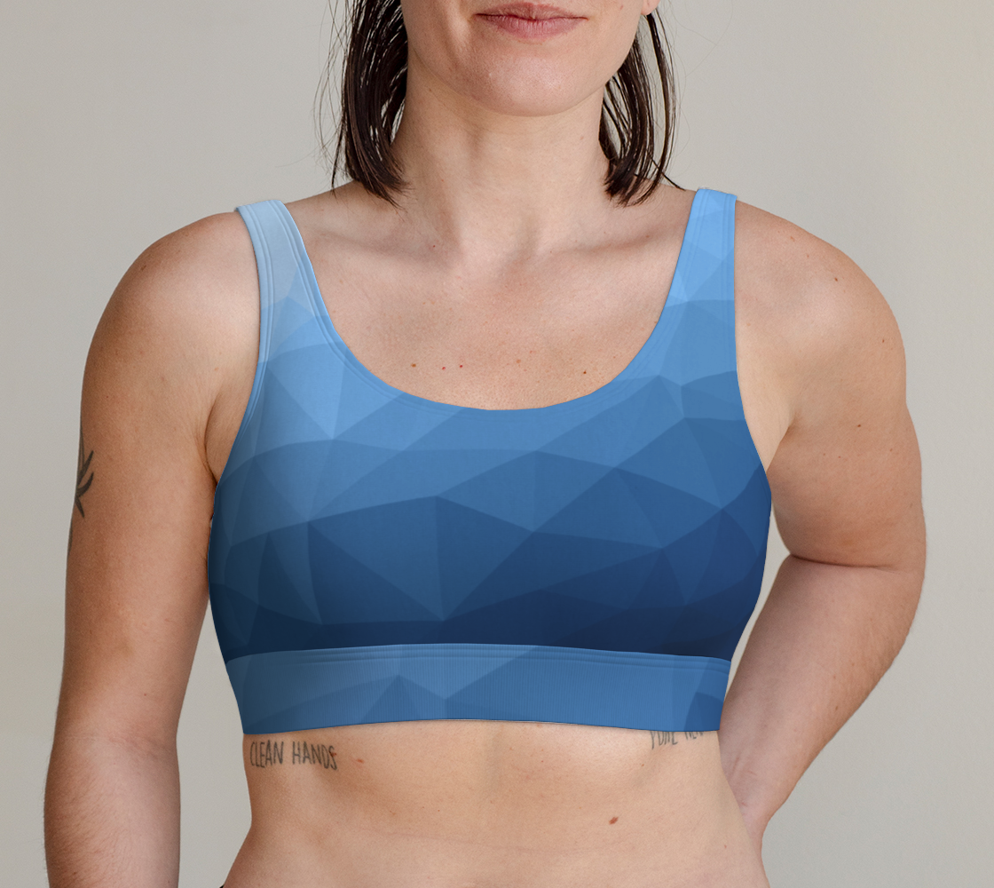 Aperçu de Classic Blue geometric mesh ombre pattern #1