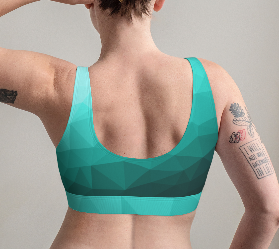 Aperçu de Aqua Turquoise Gradient Geometric Mesh Pattern #2