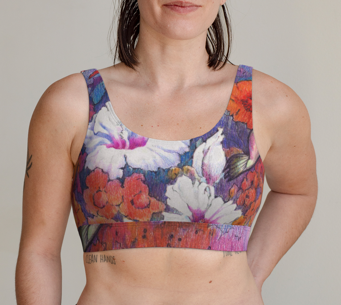 Suzanne"s hummingbirds scoop bralette preview