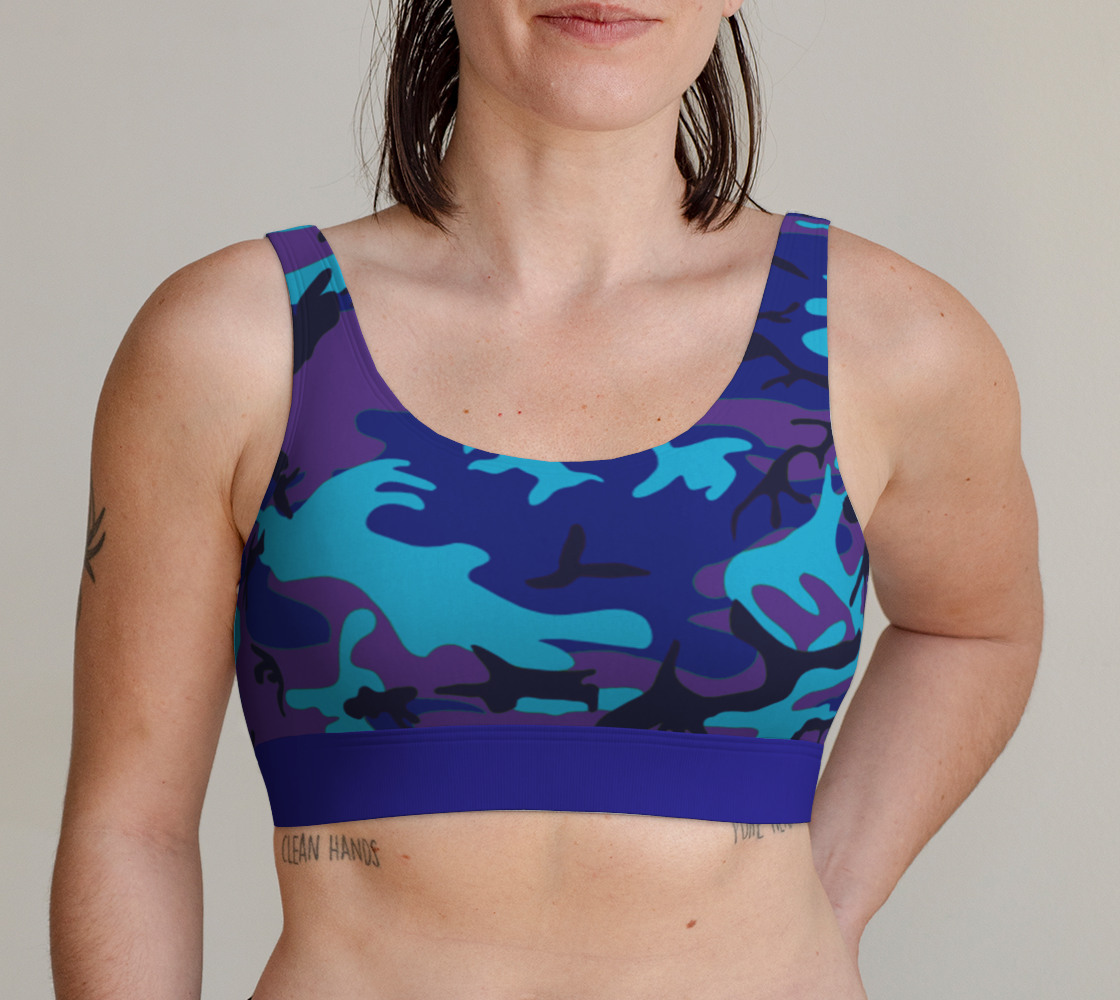 Blue and Purple Camouflage Bralette preview