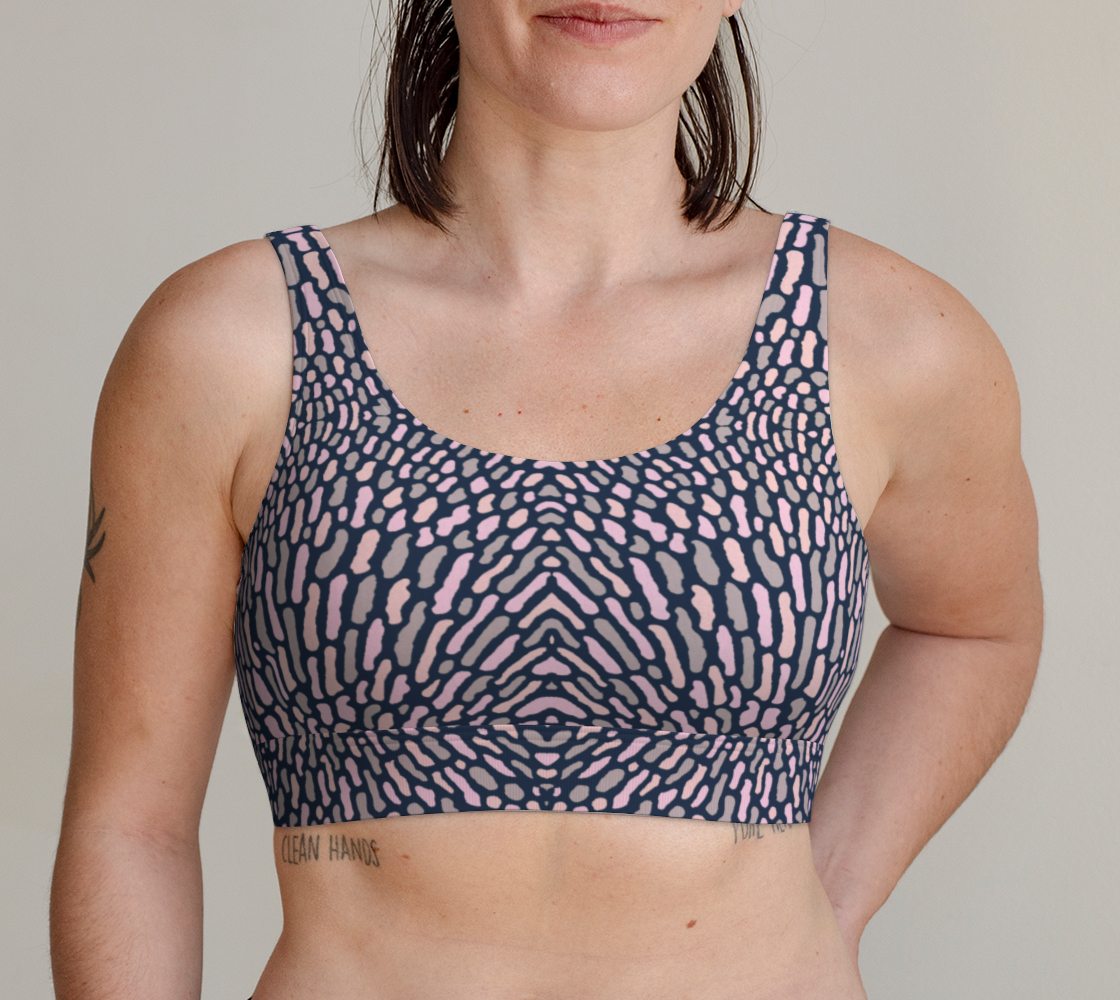 Aperçu de Organic Abstract - Navy Blue Scoop Bralette