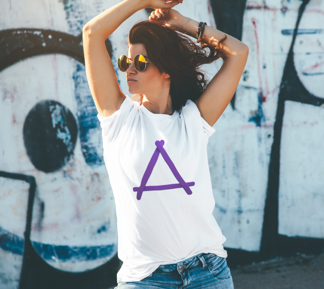 Popstick Triangle in Purple Unisex Tee preview #4