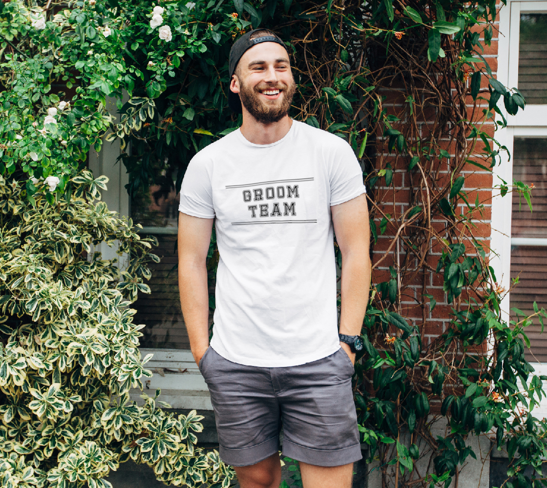 Aperçu de Groom Team Black Font, Bachelor Party Men's T-Shirt