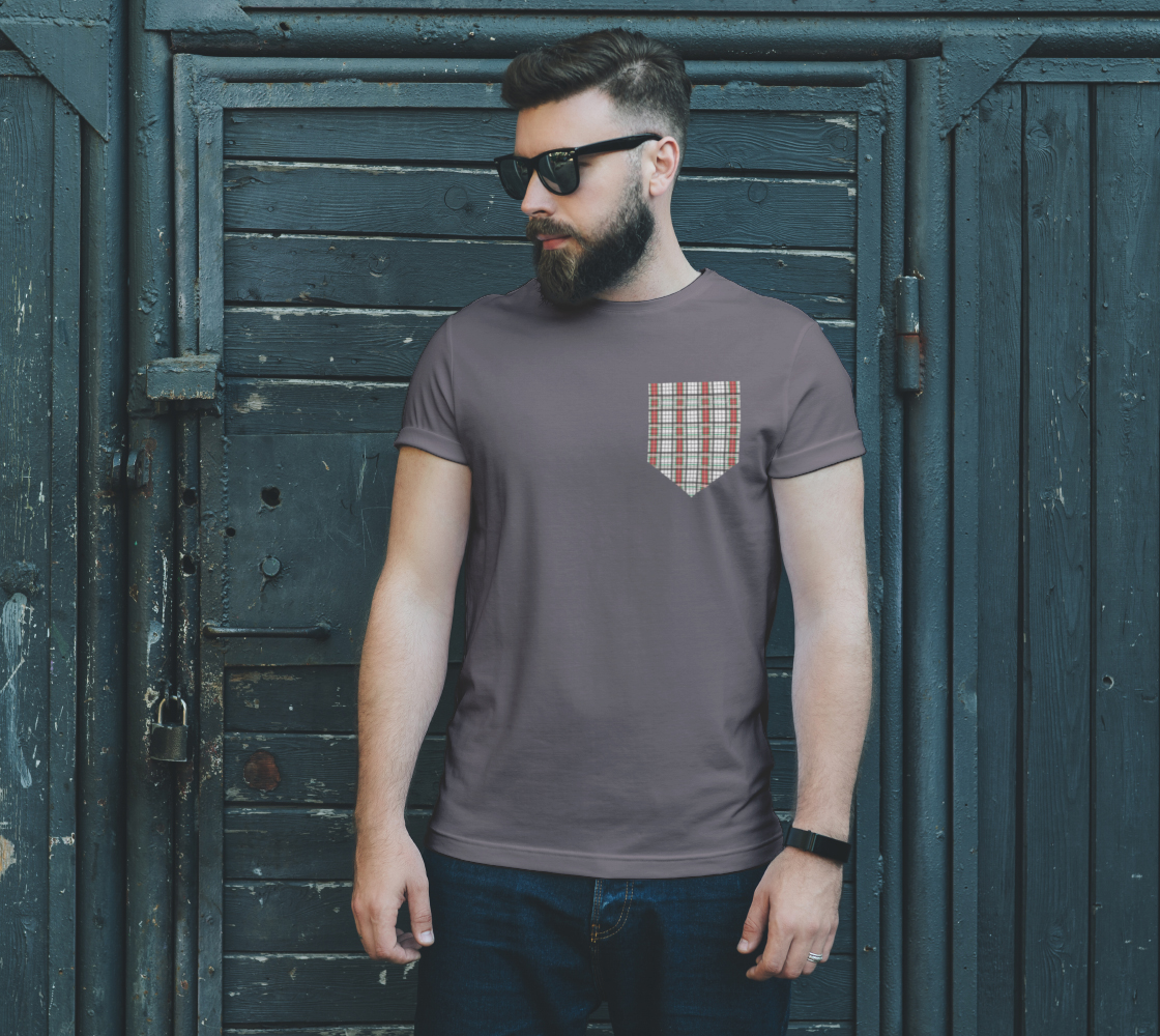 Aperçu de Classic Plaid Pocket Unisex Tee #2