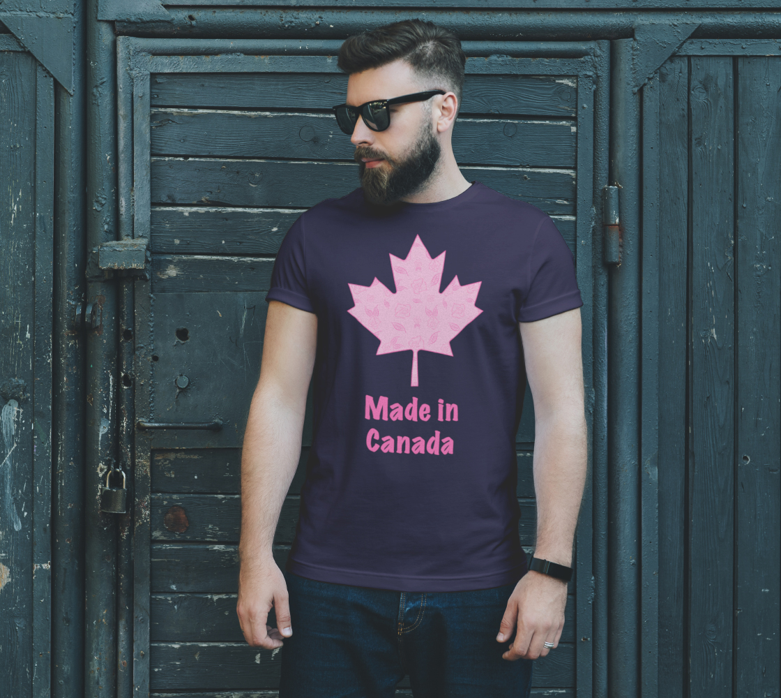 Aperçu de Made in Canada Unisex Tee - Cartoon Rose #2