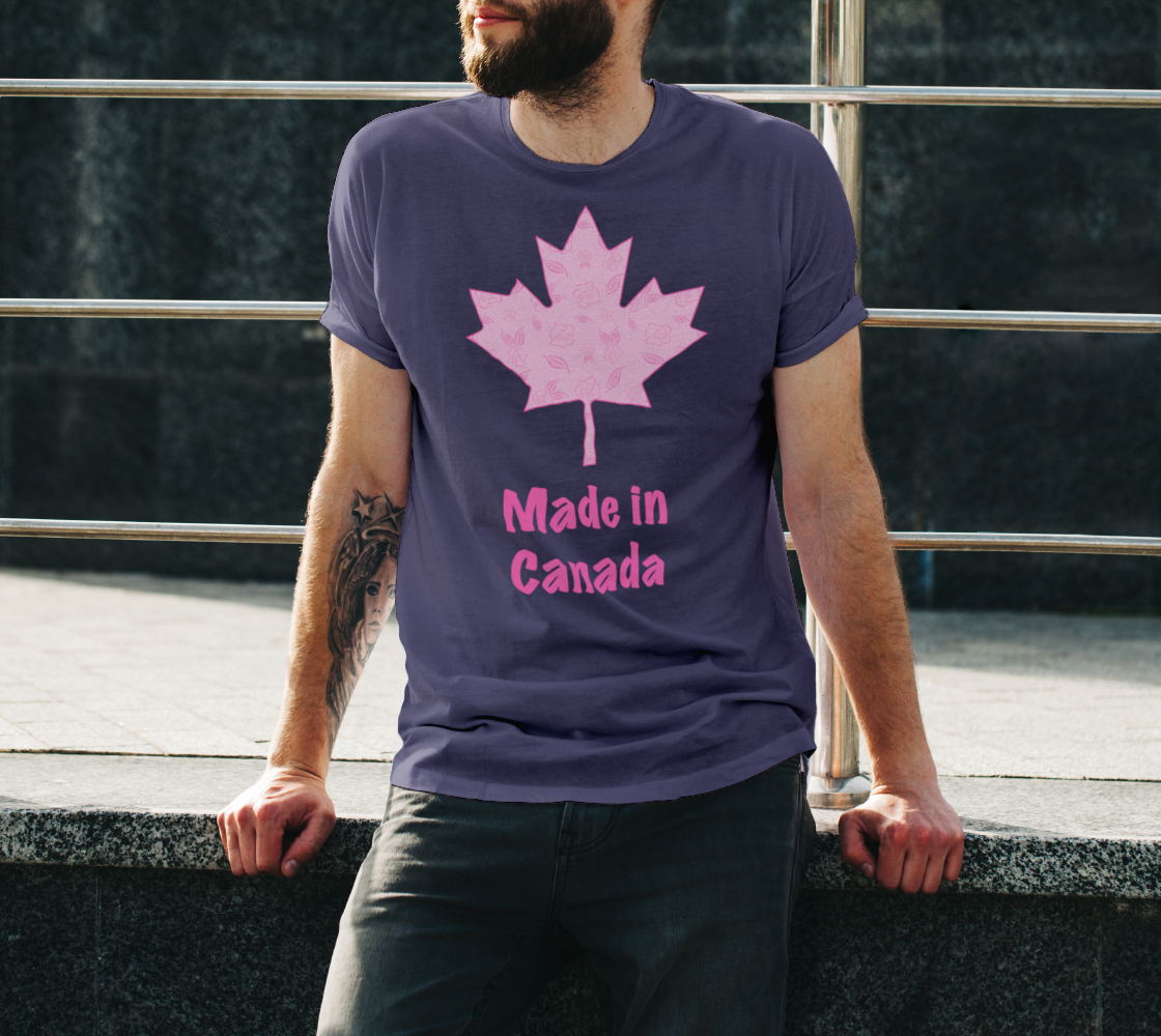Made in Canada Unisex Tee - Cartoon Rose preview #3