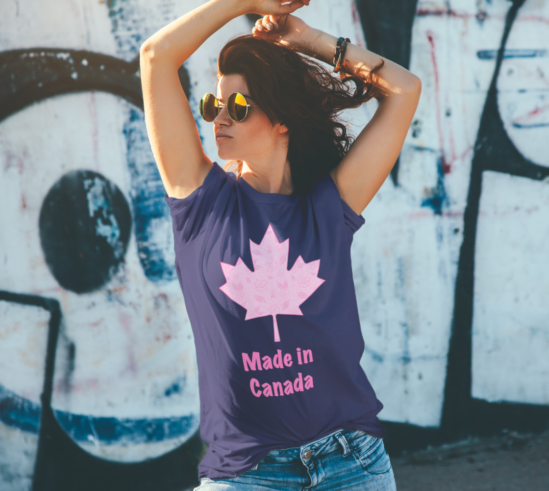 Aperçu de Made in Canada Unisex Tee - Cartoon Rose #4