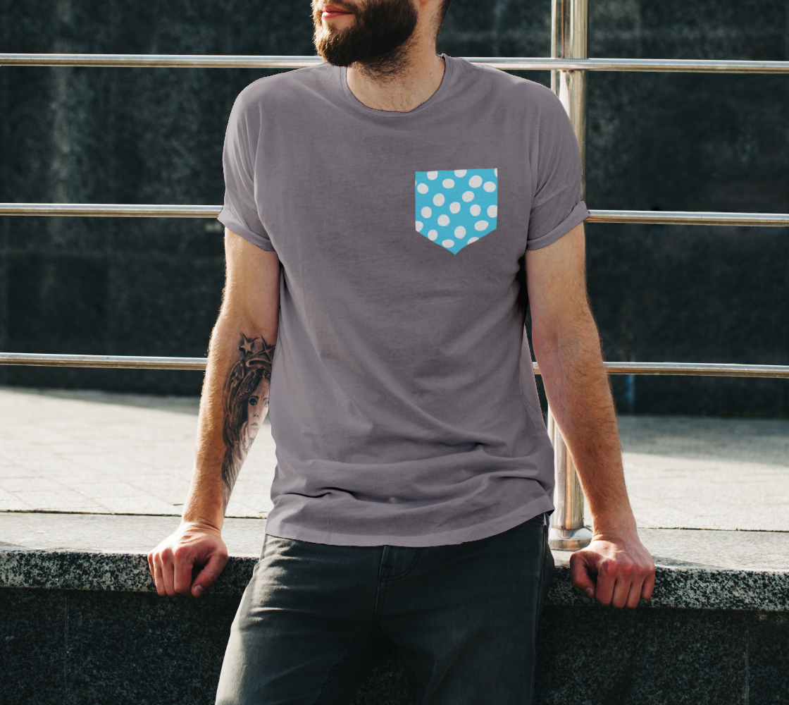 All About the Dots Pocket Unisex Tee - Blue Miniature #4