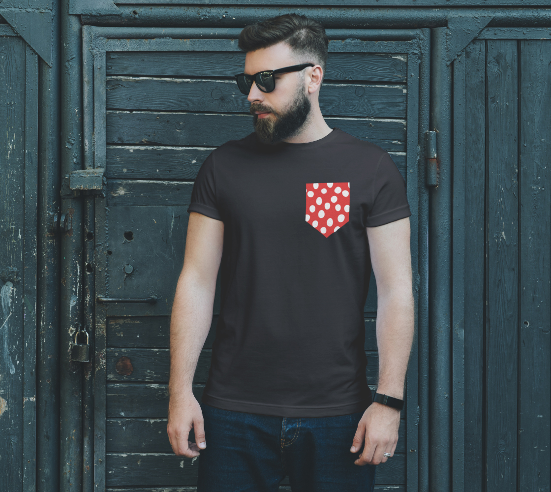 All About the Dots Pocket Unisex Tee - Red Miniature #3