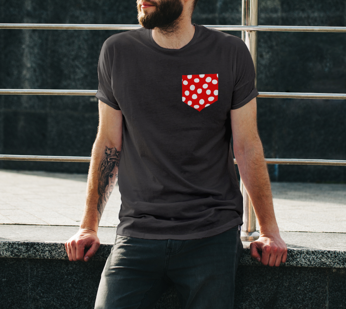 All About the Dots Pocket Unisex Tee - Red Miniature #4