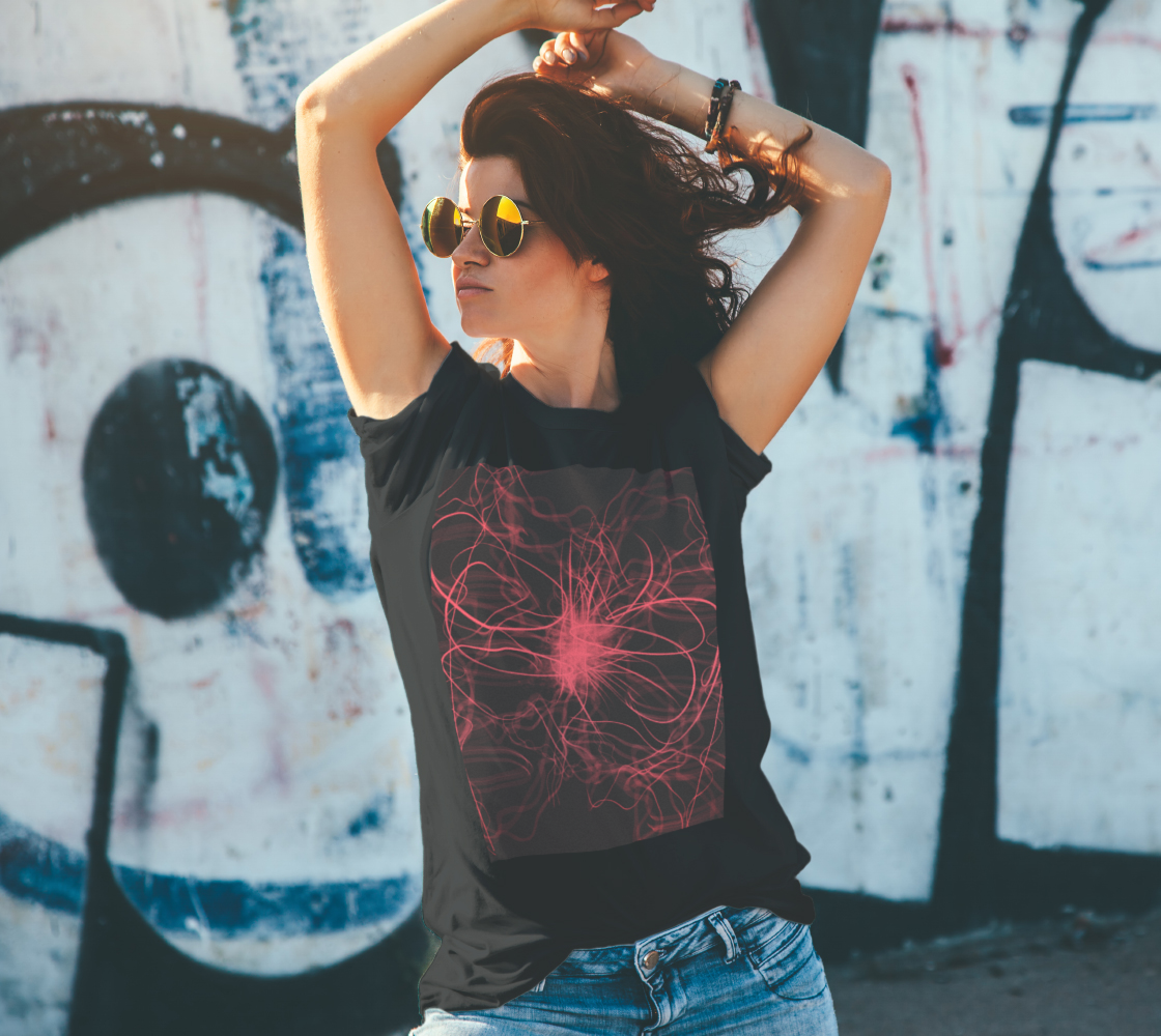 Aperçu de T-Shirt Unisexe Abstrait Lumière Rouge #4