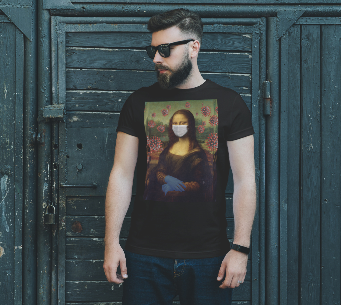 Mona Lisa Coronavirus Virus Protection Measure Unisex T-Shirt, AOWSGD preview #2