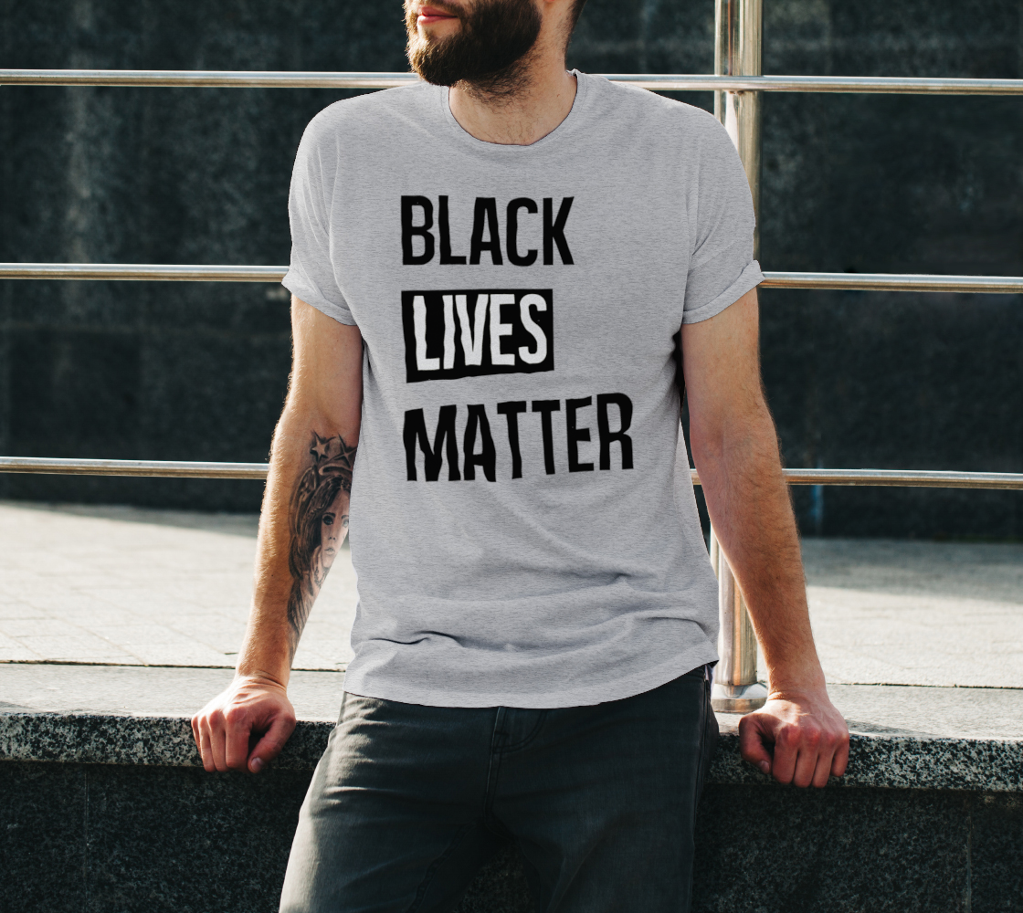 Black Lives Matter Bold BLM Typography Unisex T-Shirt, AOWSGD preview #3