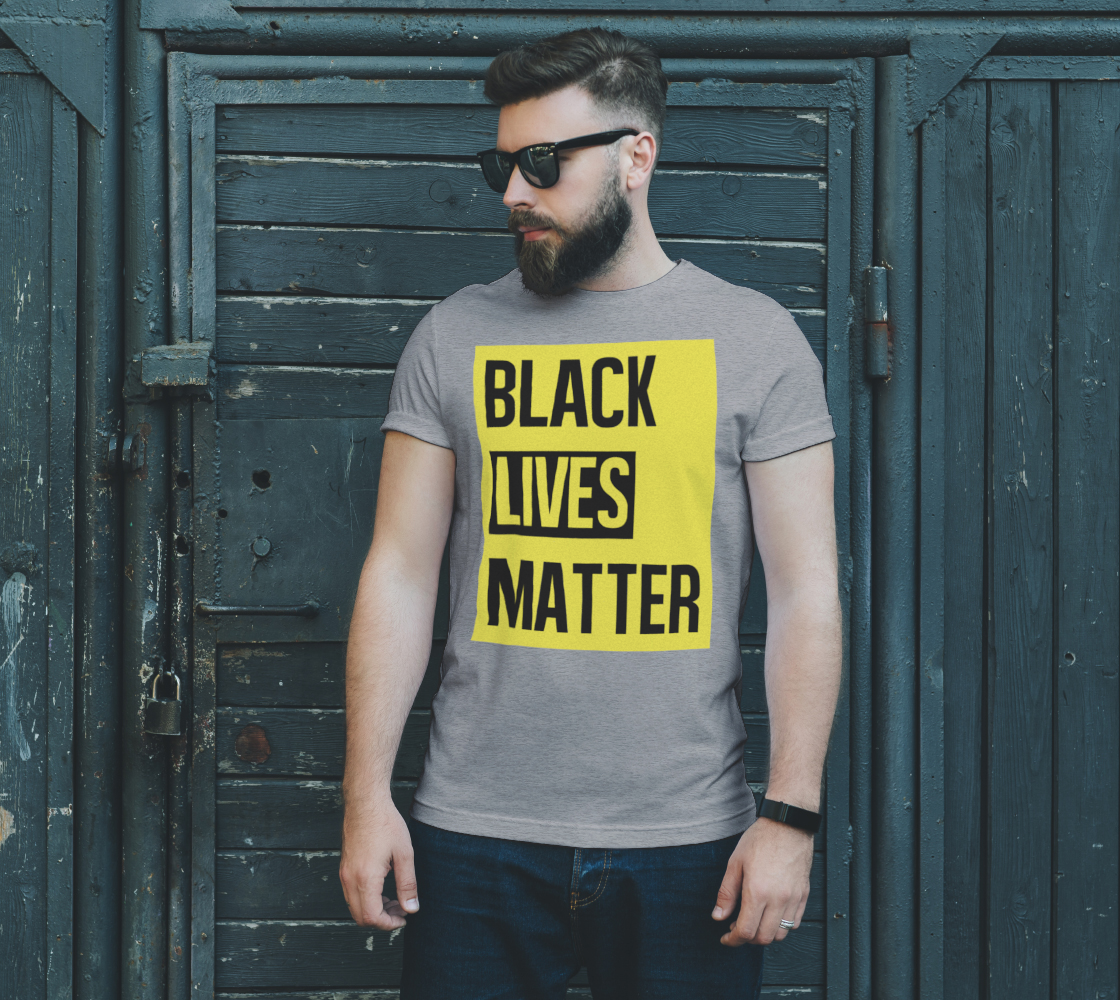 Black Lives Matter Bold Quote Yellow Background Men's T-Shirt, AWSDG preview #2