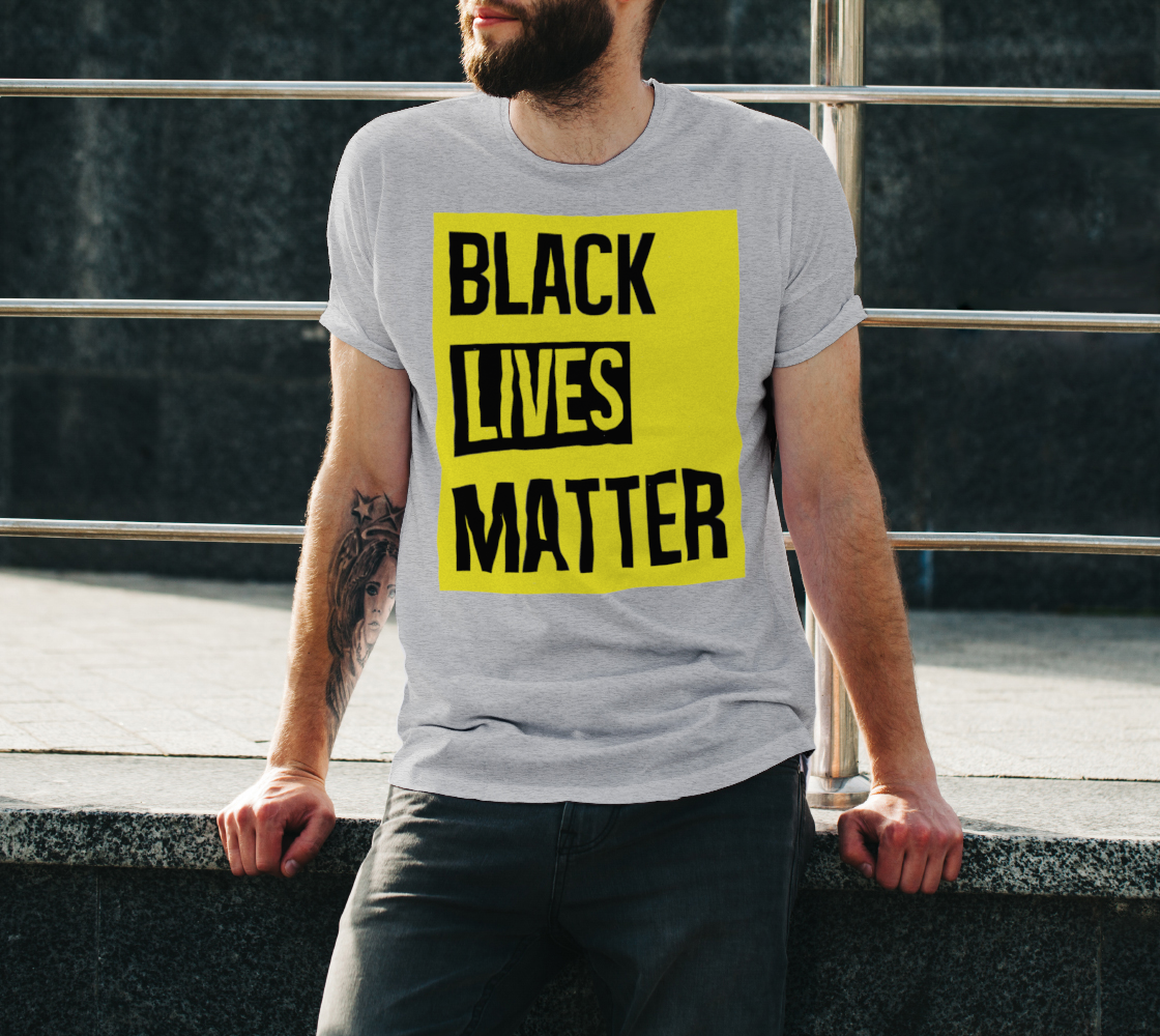 Black Lives Matter Bold Quote Yellow Background Men's T-Shirt, AWSDG preview #3