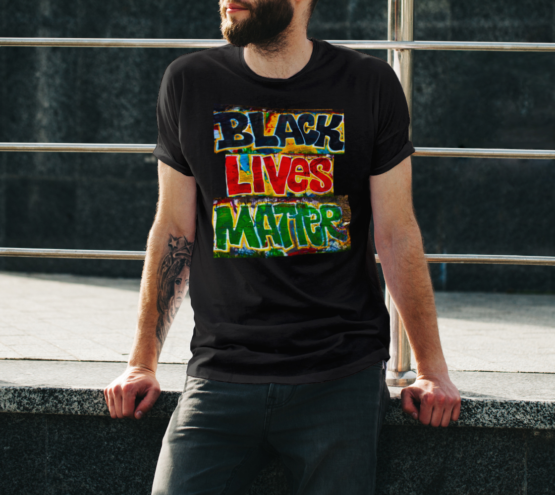 Black Lives Matter Graffiti Wall Unisex T-Shirt, AOWSGD preview #3