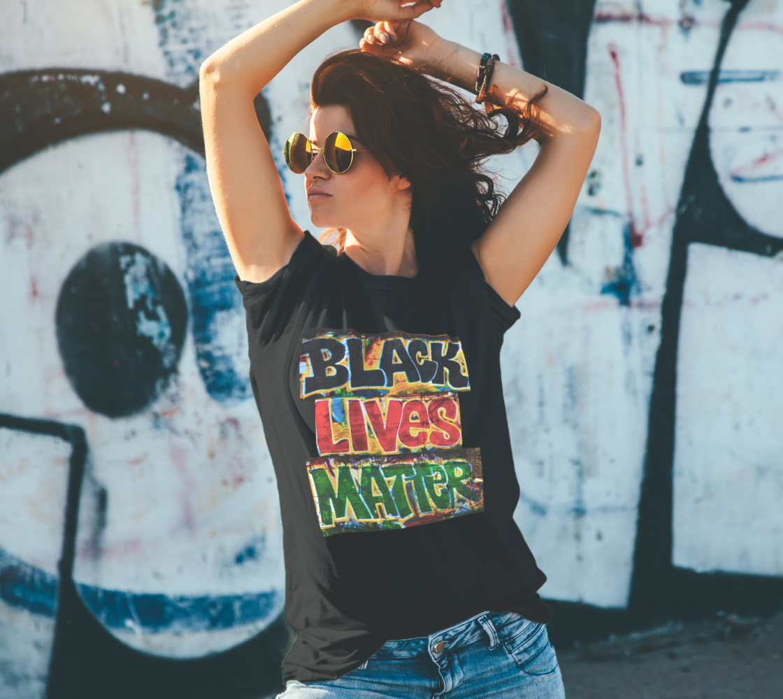 Black Lives Matter Graffiti Wall Unisex T-Shirt, AOWSGD preview #4