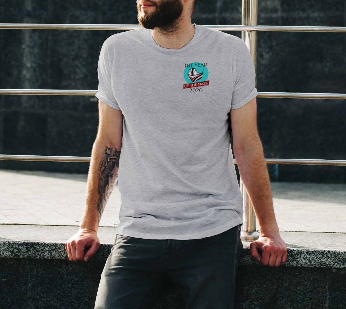 The Year of The Mask T Northwest Native Art - Pocket Logo & Back Heather preview #3