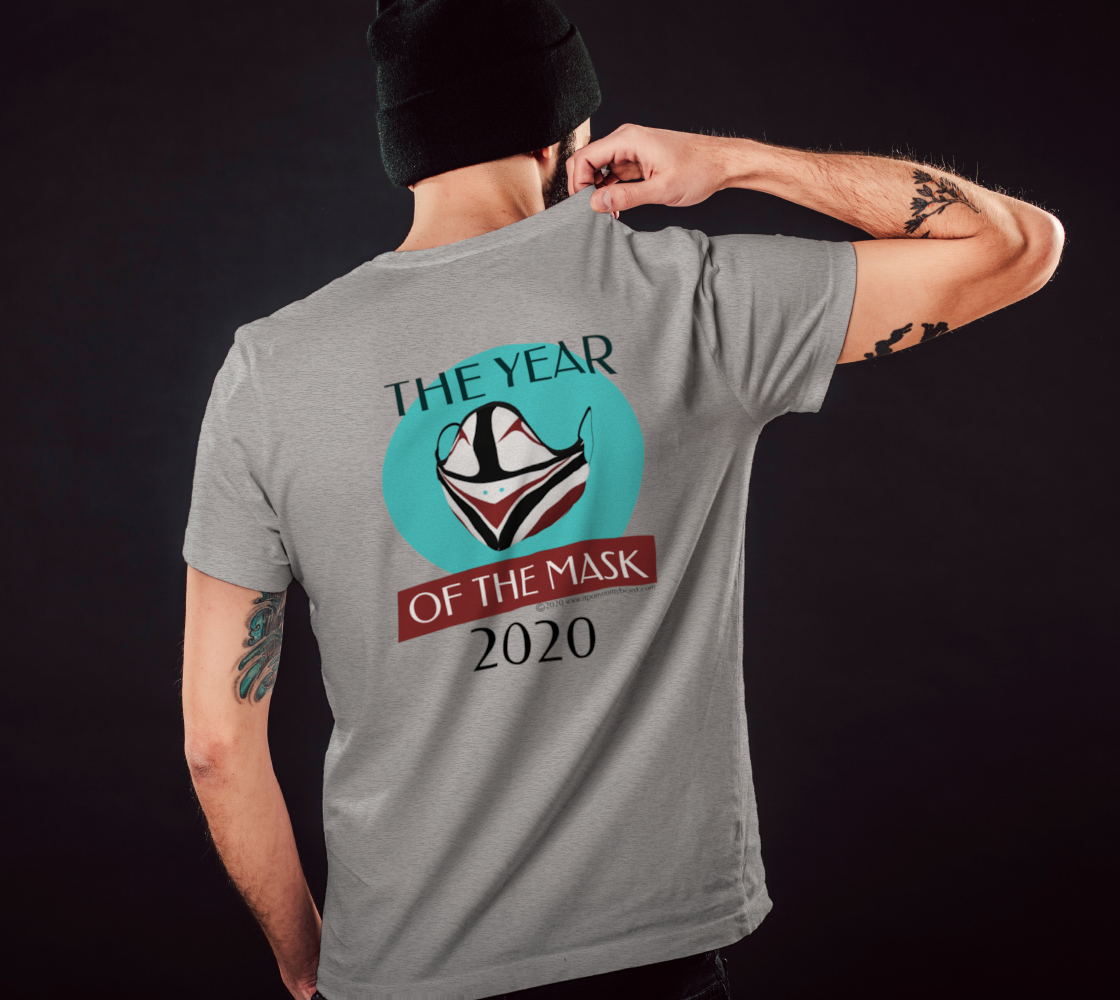 The Year of The Mask T Northwest Native Art - Pocket Logo & Back Heather preview #5
