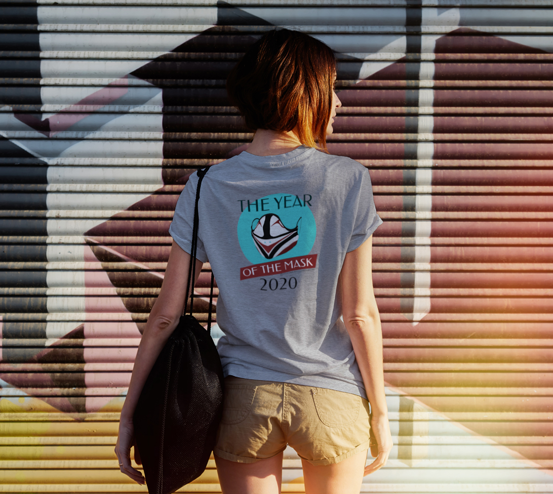 The Year of The Mask T Northwest Native Art - Pocket Logo & Back Heather preview #6