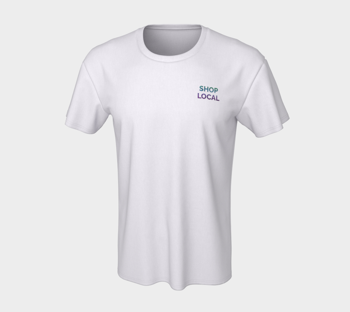 Shop Local - white unisex tee with multicolour text preview #7