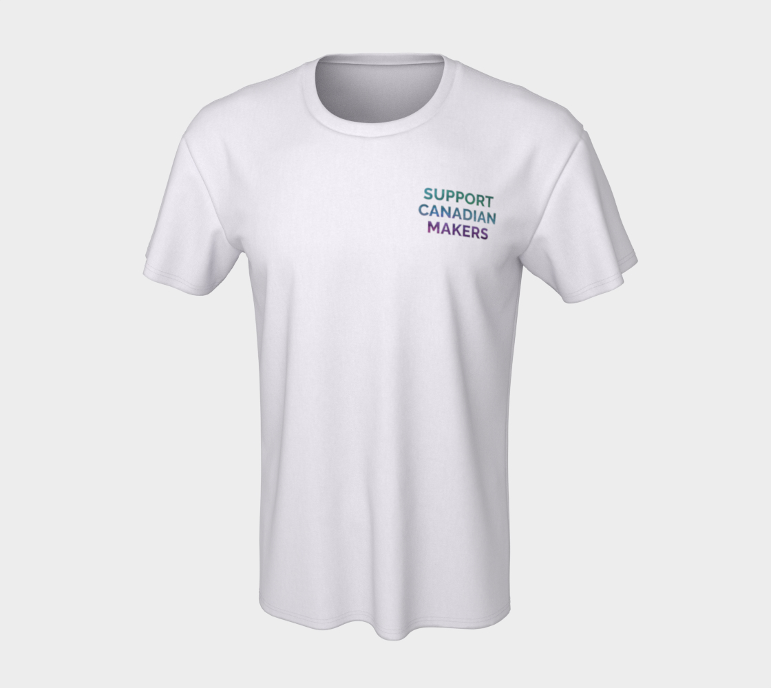 Support Canadian Makers - white unisex tee with multicolour text preview #7