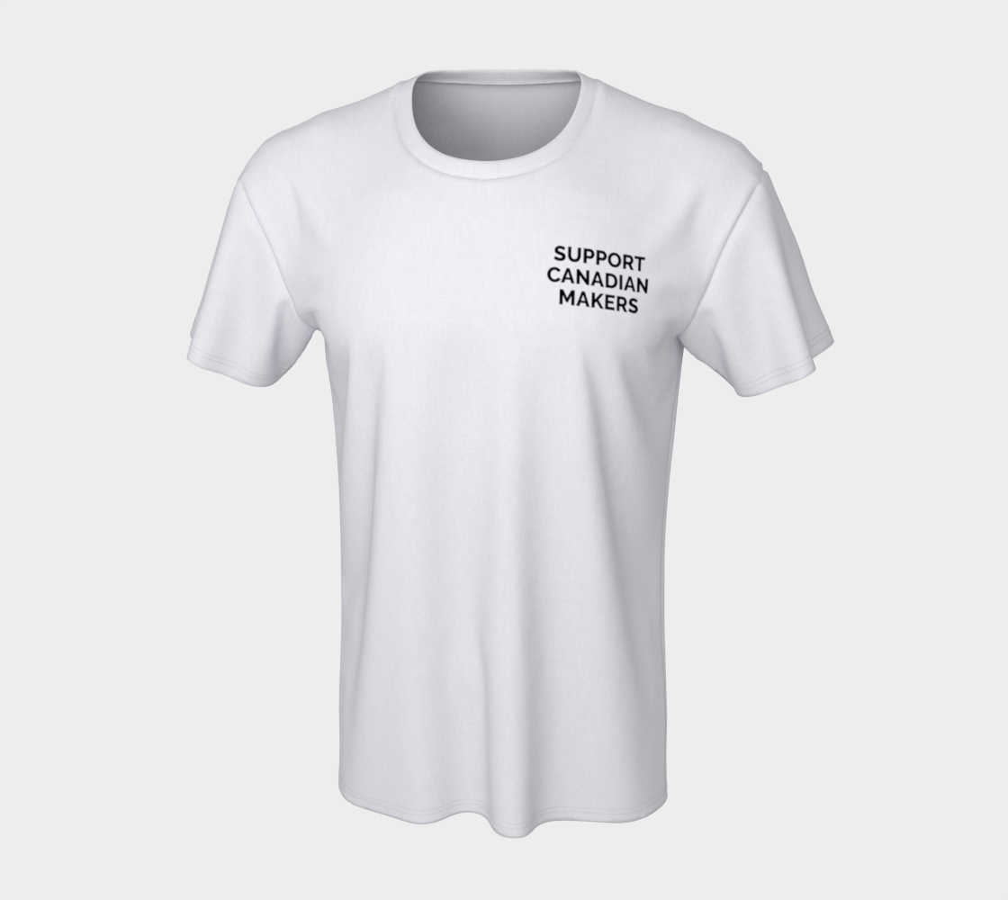 Support Canadian Makers - white unisex tee with black text thumbnail #8