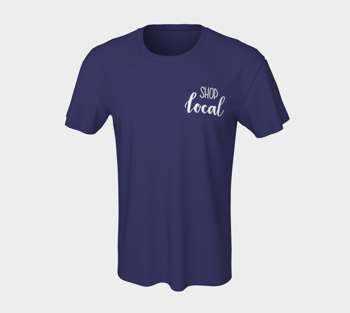 Shop Local - dark unisex tee, white lettering (sample: navy) preview #7