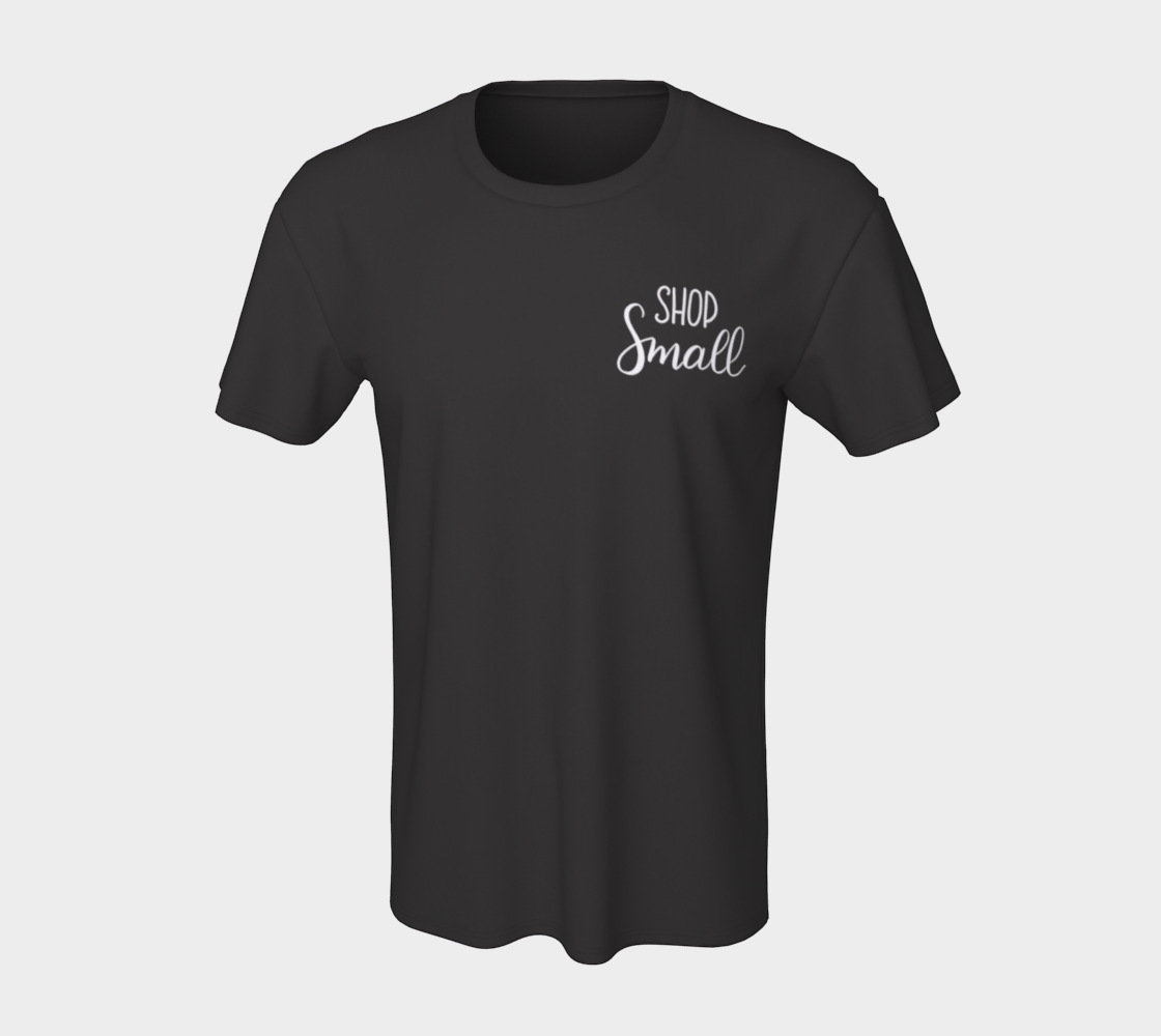 Shop Small - dark unisex tee, white lettering (sample: grey) preview #7