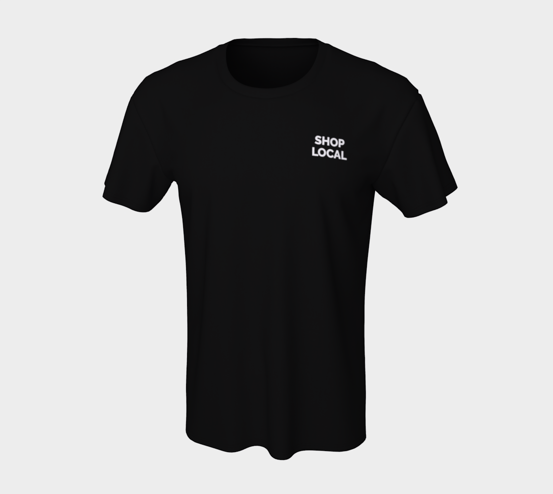 Shop Local - dark unisex tee, white text (sample: black) preview #7