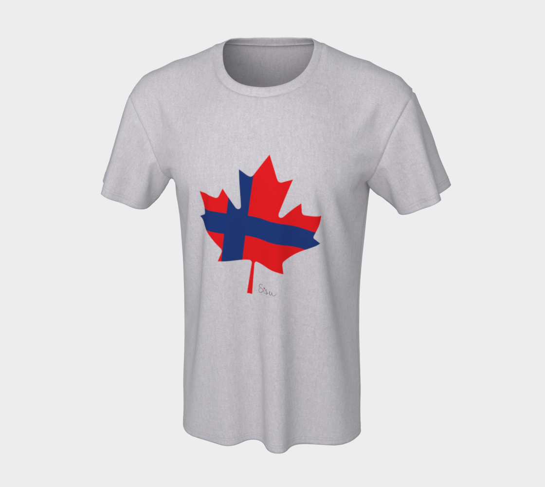 Finnish Flag on Maple Leaf Unisex Tee preview #7