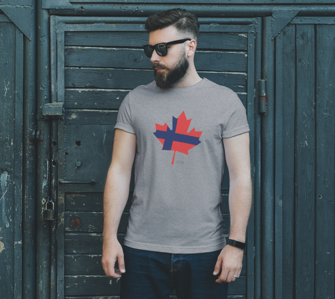 Finnish Flag on Maple Leaf Unisex Tee preview #2