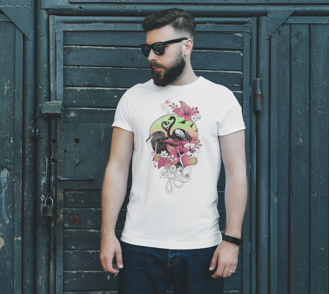 Floral Flamingo Heart preview #2