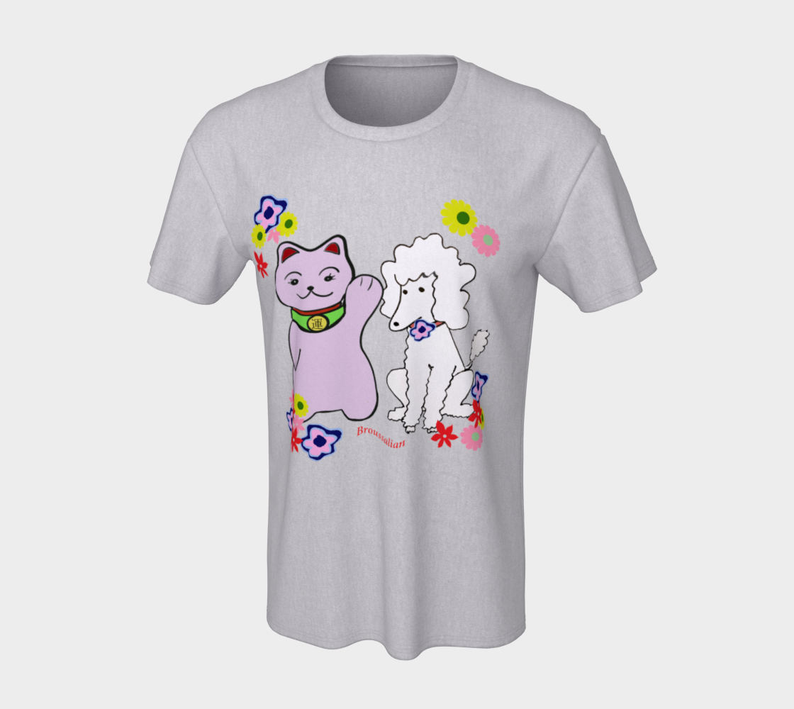 LUCKY TEE with White Poodle and Maneki thumbnail #8