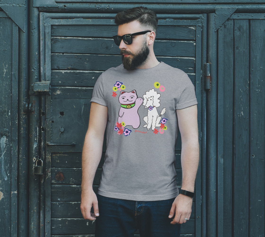 LUCKY TEE with White Poodle and Maneki thumbnail #3
