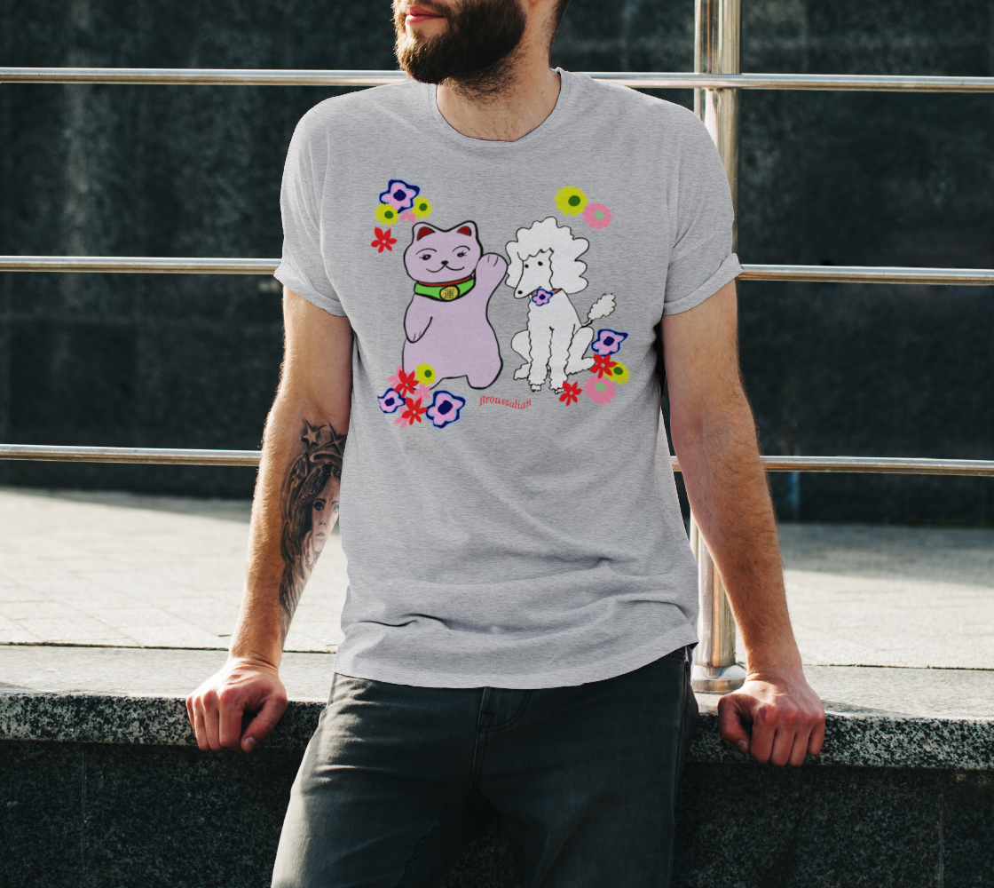 LUCKY TEE with White Poodle and Maneki thumbnail #4