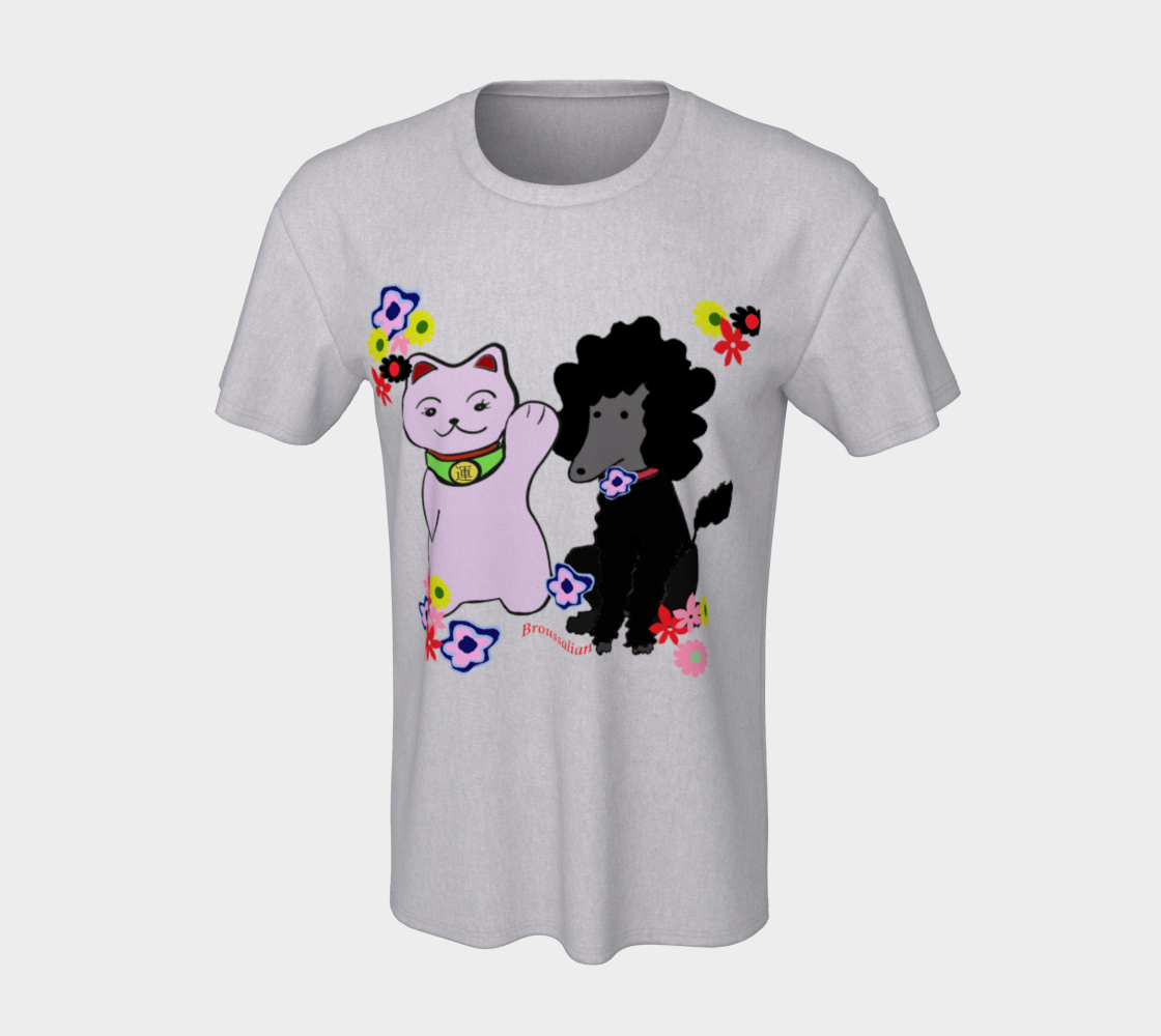Black Poodle Lucky Tee Maneki Neko preview #7