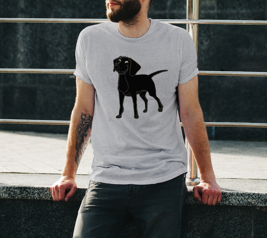 Labrador Retriever Black Cartoon Tee preview #3