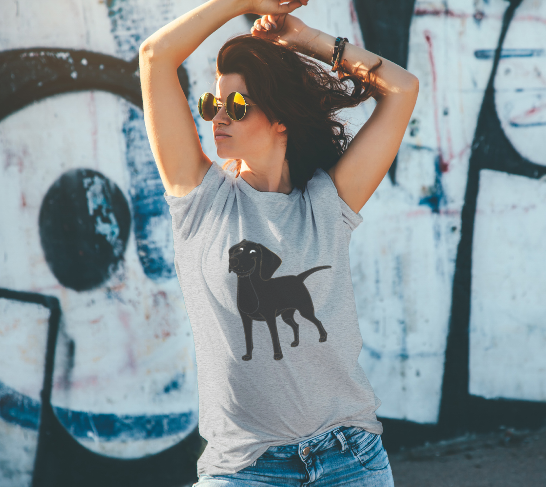 Labrador Retriever Black Cartoon Tee preview #4