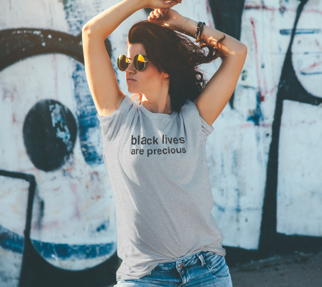 Black Lives Are Precious Gender Neutral T-Shirt (black ink) preview #4