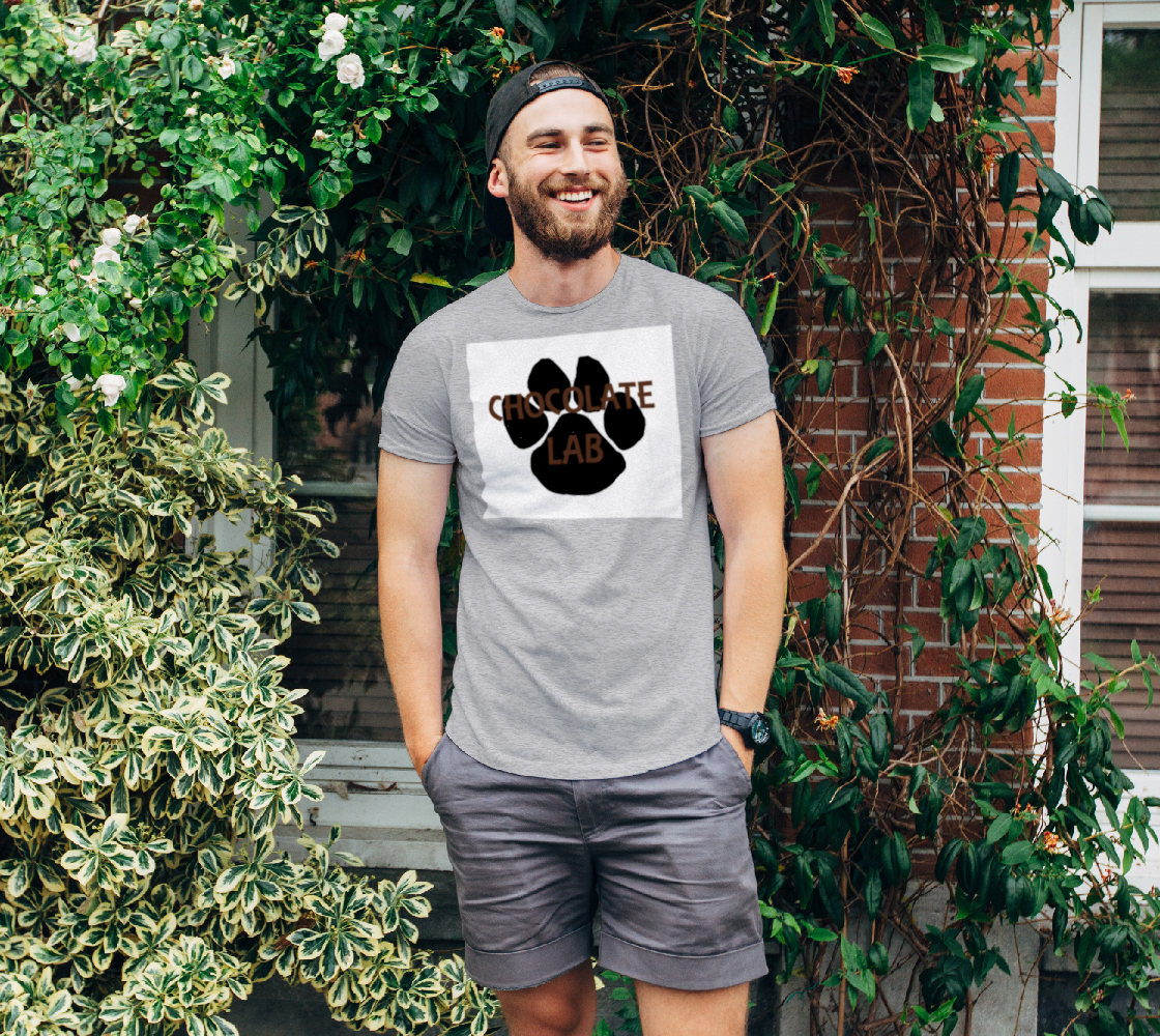 Labrador Retriever chocolate name paw unisex tee preview #1