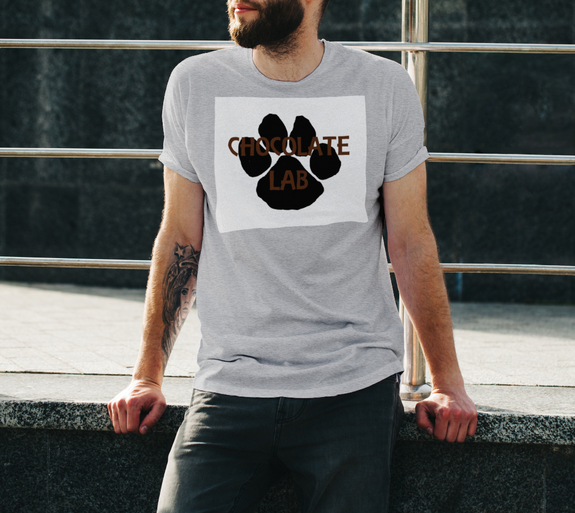 Labrador Retriever chocolate name paw unisex tee preview #3