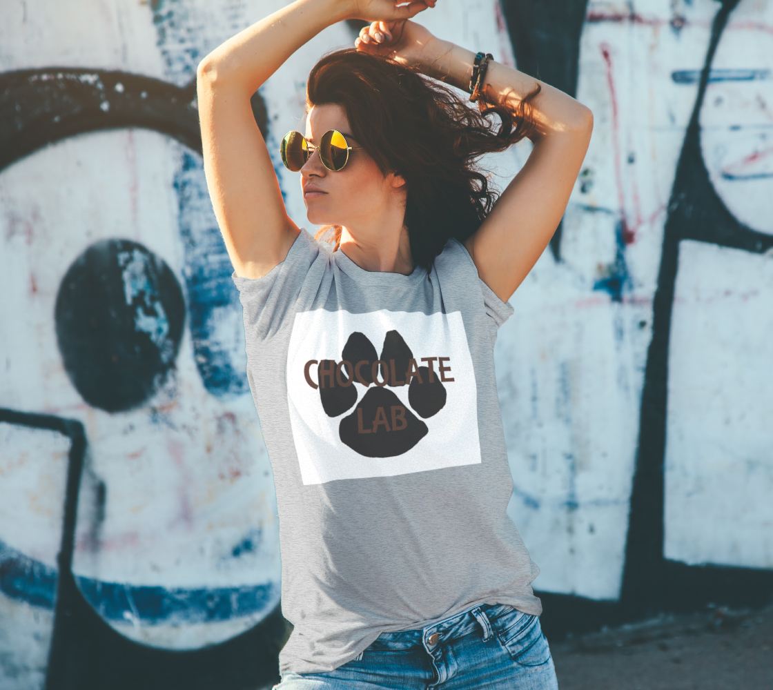 Labrador Retriever chocolate name paw unisex tee preview #4