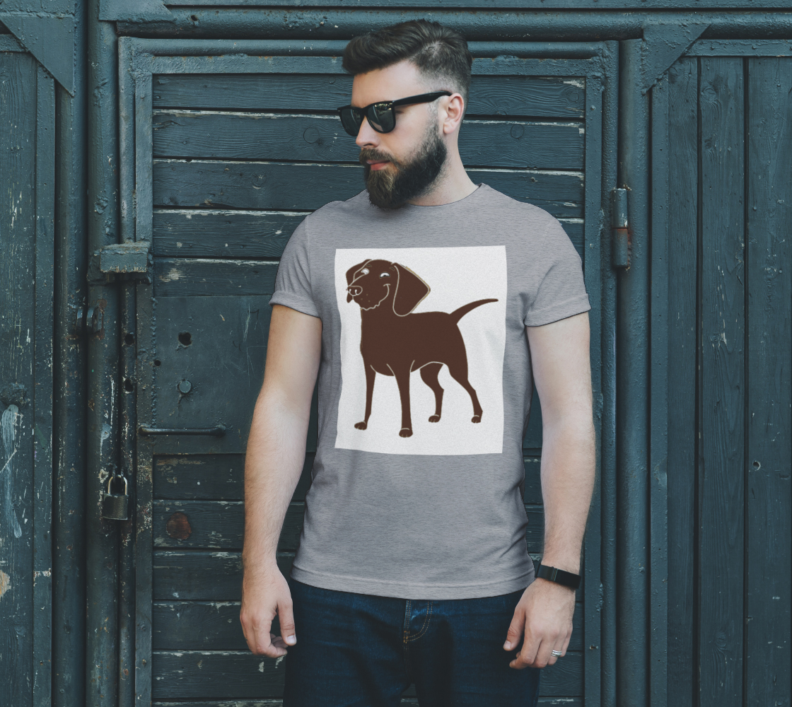 Labrador Retriever chocolate cartoon unisex tee preview #2