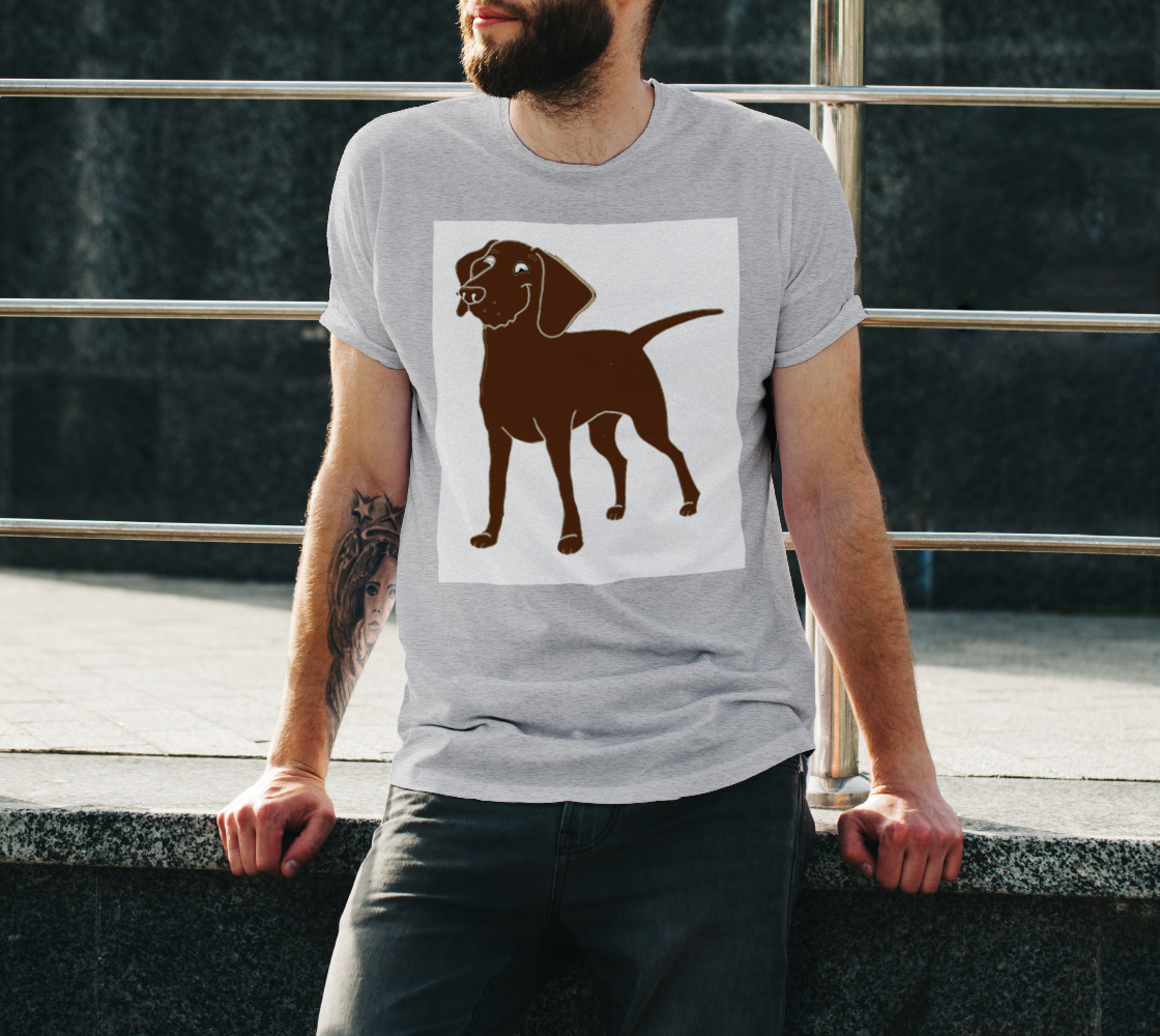 Labrador Retriever chocolate cartoon unisex tee preview #3