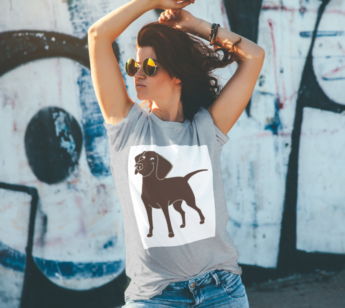 Labrador Retriever chocolate cartoon unisex tee preview #4